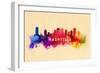 Nashville, Tennessee - Skyline Abstract-Lantern Press-Framed Art Print