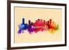 Nashville, Tennessee - Skyline Abstract-Lantern Press-Framed Premium Giclee Print