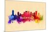 Nashville, Tennessee - Skyline Abstract-Lantern Press-Mounted Premium Giclee Print