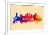 Nashville, Tennessee - Skyline Abstract-Lantern Press-Framed Art Print