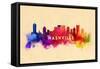 Nashville, Tennessee - Skyline Abstract-Lantern Press-Framed Stretched Canvas