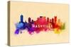 Nashville, Tennessee - Skyline Abstract-Lantern Press-Stretched Canvas