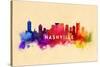 Nashville, Tennessee - Skyline Abstract-Lantern Press-Stretched Canvas