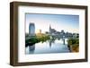 Nashville, Tennessee, Skyline, Cumberland River, John Seigenthaler Pedestrian Bridge, Previously Ca-John Coletti-Framed Photographic Print