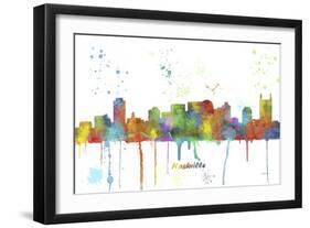 Nashville Tennessee Skyline MCLR 1-Marlene Watson-Framed Giclee Print