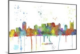 Nashville Tennessee Skyline MCLR 1-Marlene Watson-Mounted Giclee Print