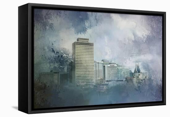 Nashville Tennessee Skyline-Jai Johnson-Framed Stretched Canvas