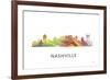 Nashville Tennessee Skyline-Marlene Watson-Framed Giclee Print