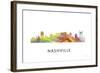 Nashville Tennessee Skyline-Marlene Watson-Framed Giclee Print