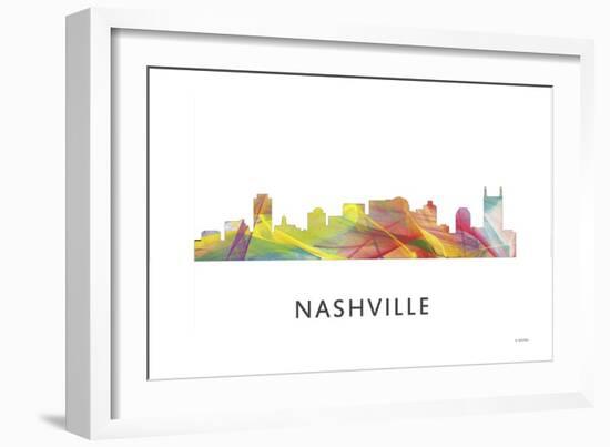 Nashville Tennessee Skyline-Marlene Watson-Framed Giclee Print