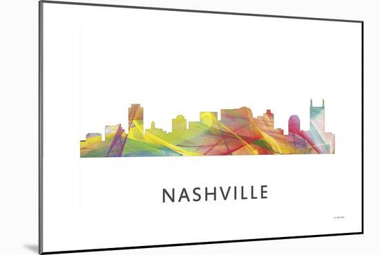 Nashville Tennessee Skyline-Marlene Watson-Mounted Giclee Print