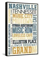 Nashville, Tennessee - Typography-Lantern Press-Framed Stretched Canvas