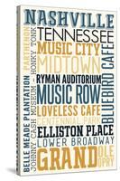 Nashville, Tennessee - Typography-Lantern Press-Stretched Canvas