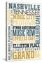 Nashville, Tennessee - Typography-Lantern Press-Stretched Canvas