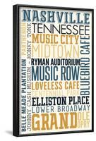 Nashville, Tennessee - Typography-Lantern Press-Framed Art Print