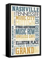 Nashville, Tennessee - Typography-Lantern Press-Framed Stretched Canvas