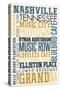 Nashville, Tennessee - Typography-Lantern Press-Stretched Canvas