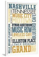 Nashville, Tennessee - Typography-Lantern Press-Framed Art Print