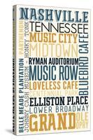 Nashville, Tennessee - Typography-Lantern Press-Stretched Canvas