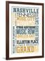 Nashville, Tennessee - Typography-Lantern Press-Framed Art Print