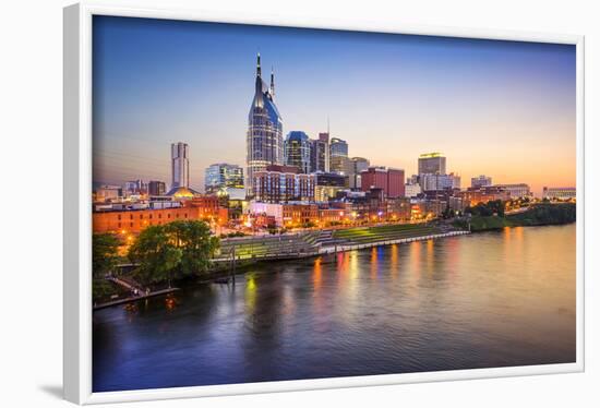 Nashville, Tennessee, USA Downtown Skyline on the Cumberland River.-SeanPavonePhoto-Framed Photographic Print