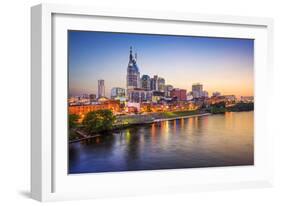 Nashville, Tennessee, USA Downtown Skyline on the Cumberland River.-SeanPavonePhoto-Framed Photographic Print