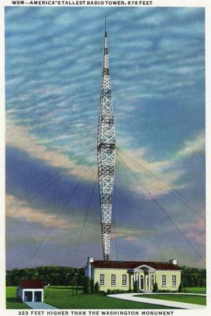 Nashville, Tennessee - View of the Wsm Radio Tower, America's Tallest Radio  Tower, c.1938' Art - Lantern Press | AllPosters.com