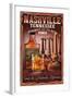 Nashville, Tennessee - Whiskey Vintage Sign-Lantern Press-Framed Art Print