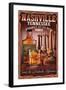 Nashville, Tennessee - Whiskey Vintage Sign-Lantern Press-Framed Art Print