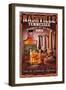 Nashville, Tennessee - Whiskey Vintage Sign-Lantern Press-Framed Art Print