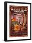 Nashville, Tennessee - Whiskey Vintage Sign-Lantern Press-Framed Art Print