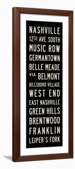 Nashville Transit Sign-Michael Jon Watt-Framed Giclee Print