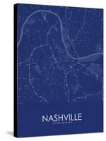 Nashville, United States of America Blue Map-null-Stretched Canvas