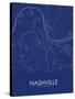 Nashville, United States of America Blue Map-null-Stretched Canvas