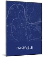 Nashville, United States of America Blue Map-null-Mounted Poster