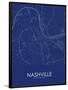 Nashville, United States of America Blue Map-null-Framed Poster