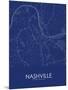 Nashville, United States of America Blue Map-null-Mounted Poster