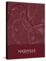 Nashville, United States of America Red Map-null-Stretched Canvas