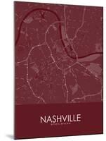 Nashville, United States of America Red Map-null-Mounted Poster