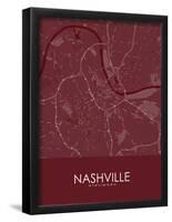 Nashville, United States of America Red Map-null-Framed Poster