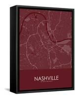 Nashville, United States of America Red Map-null-Framed Stretched Canvas