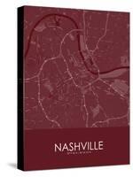 Nashville, United States of America Red Map-null-Stretched Canvas