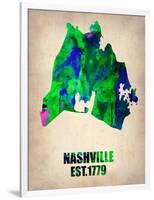 Nashville Watercolor Map-NaxArt-Framed Art Print