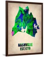 Nashville Watercolor Map-NaxArt-Framed Art Print