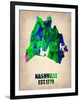 Nashville Watercolor Map-NaxArt-Framed Art Print