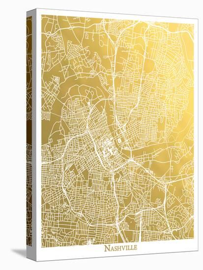 Nashville-The Gold Foil Map Company-Stretched Canvas