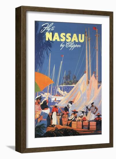 Nassau Harbor, 1955-null-Framed Giclee Print