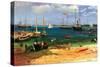 Nassau Harbor-Albert Bierstadt-Stretched Canvas