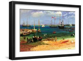 Nassau Harbor-Albert Bierstadt-Framed Art Print