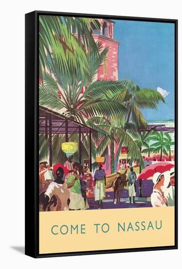 Nassau Travel Poster-null-Framed Stretched Canvas